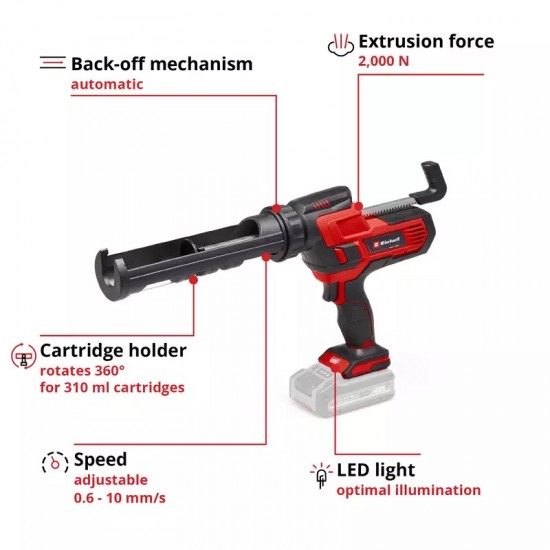 Einhell TE-SG 18/10 Li-Solo Akumulatora silikona pistole