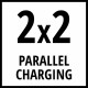 Einhell 18V 2x2 Power-X-Quattrocharger 4A Akumulatoru lādētājs